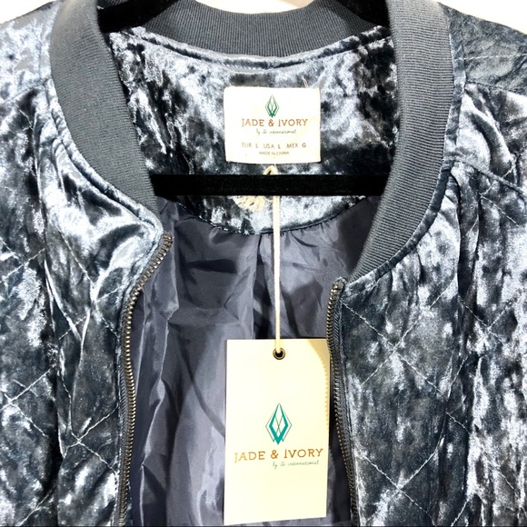 NWT Jade & Ivory Blue Velvet Jacket - Picture 3 of 10